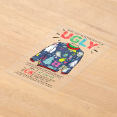 醜いクリスマスセーターホリデーパーティー アクリル招待状 (レイダウン)