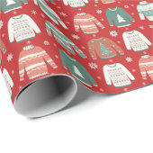 醜いクリスマスセーターホリデーラッピング紙 ラッピングペーパー (ロールコーナー)