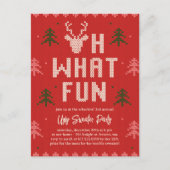 醜いクリスマスセーターホリデー招待状ハガキ ポストカード (正面)