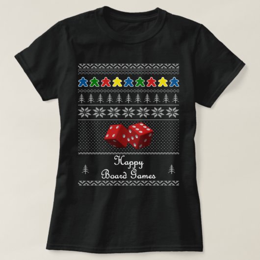 醜いクリスマスセーターボードゲーム – おもしろいゲームナイト Tシャツ (デザイン正面)