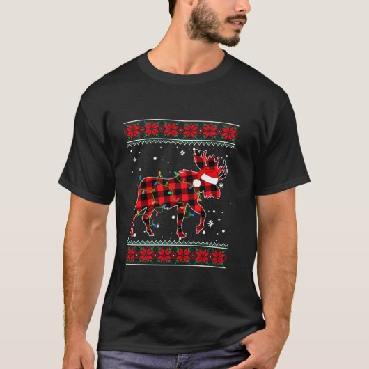 醜いクリスマスセータームース恋人クリスマスライトサン Tシャツ (正面)