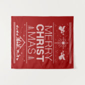 醜いクリスマスセーターメリーキリストレッド宗教 タペストリー (正面(横))