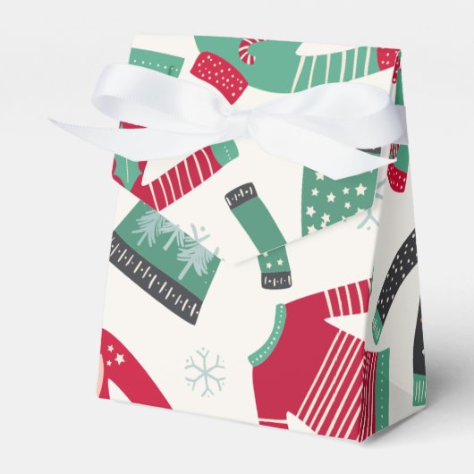 醜いクリスマスセーター休日パターングリーンレッド フェイバーボックス (正面サイド)