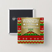 醜いクリスマスセーター勝者ボタン 缶バッジ (正面&裏面)