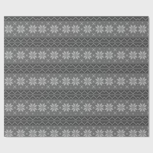 醜いクリスマスセーター北欧ニットコージーグレー ラッピングペーパー (フラット)