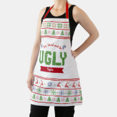 醜いクリスマスセーター北欧レッドグリーンニット名 エプロン (インサイチュ)