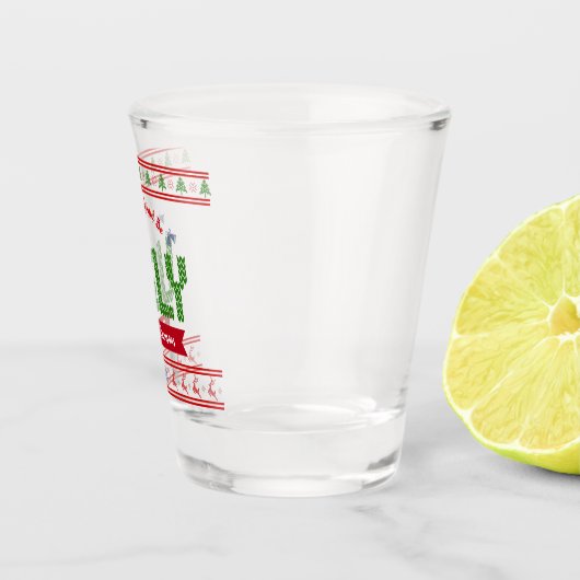 醜いクリスマスセーター北欧レッドグリーンニット名 ショットグラス (右)