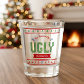 醜いクリスマスセーター北欧レッドグリーンニット名 ショットグラス