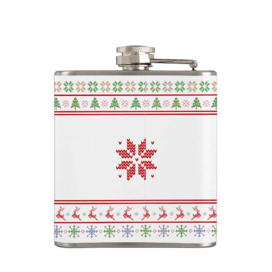 醜いクリスマスセーター北欧レッドグリーンニット名 フラスク (裏面)