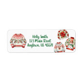 醜いクリスマスセーター差出人住所ラベル ラベル (正面)