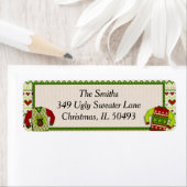 醜いクリスマスセーター差出人住所ラベル ラベル (インサイチュ)