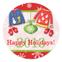 醜いクリスマスセーター幸せな休日ステッカー4
