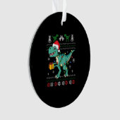 醜いクリスマスセーター恐竜ボーイズ子供パジャマT オーナメント (正面)