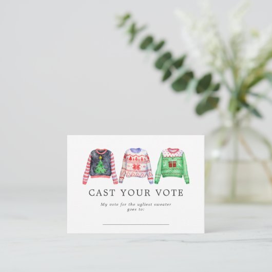 醜いクリスマスセーター投票カード エンクロージャーカード (スタンド正面)