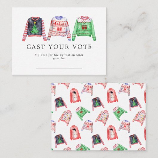 醜いクリスマスセーター投票カード エンクロージャーカード (正面/裏面)