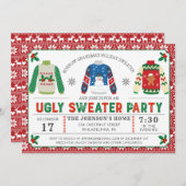 醜いクリスマスセーター招待状パーティー招待状 プログラム (正面/裏面)