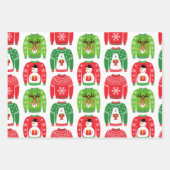 醜いクリスマスセーター数々のバンドル:-color ラッピングペーパーシート (正面)