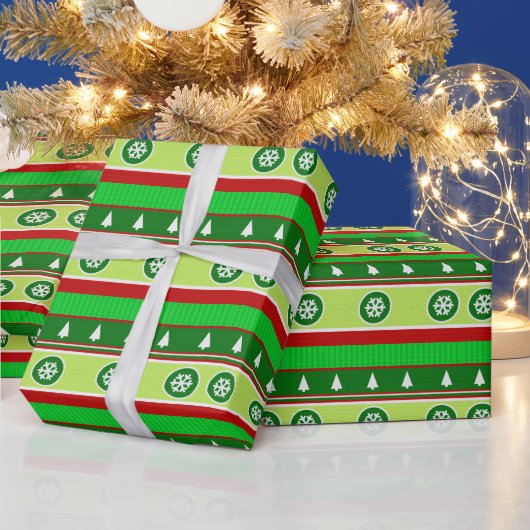 醜いクリスマスセーター柄の包装紙 ラッピングペーパー (クリスマス)