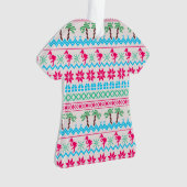 醜いクリスマスセーター熱帯フラミンゴ オーナメント (正面)