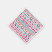 醜いクリスマスセーター熱帯フラミンゴ スタンダードカクテルナプキン (角)