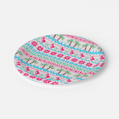 醜いクリスマスセーター熱帯フラミンゴ ペーパープレート (アングル)