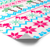 醜いクリスマスセーター熱帯フラミンゴ ポスター (角)