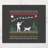 醜いクリスマスセーター狩りシーズンサンタ スパークリングワインラベル (シングルラベル)