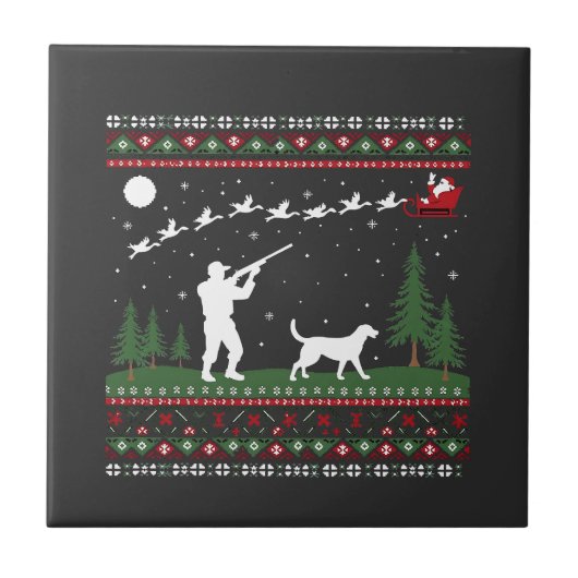 醜いクリスマスセーター狩りシーズンサンタ タイル (正面)