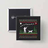 醜いクリスマスセーター狩りシーズンサンタ 缶バッジ (正面&裏面)