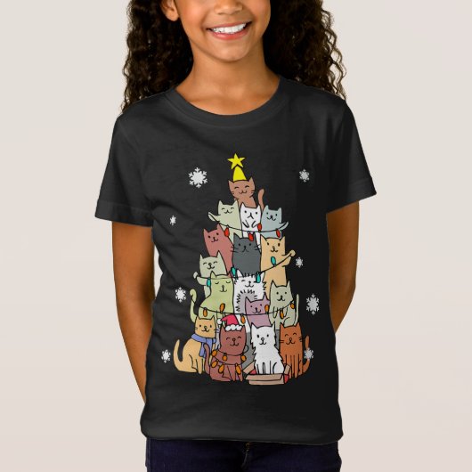醜いクリスマスセーター猫ツリーおもしろい- Christmas Cat G Tシャツ (正面)