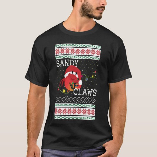 醜いクリスマスセーター砂爪カニ愛好家おもしろい Tシャツ (正面)