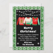 醜いクリスマスセーター緑のメリークリスマス シーズンカード (正面)