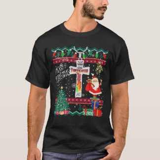 醜いクリスマスセーター誇りを持ったクリスファイアーファイター Tシャツ