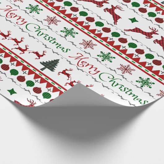 醜いクリスマスセーター陽気なクリスマス ラッピングペーパー (角)