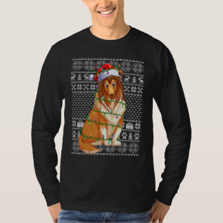 醜いクリスマスセーター風サンタのシェトランド・シープドッグ Ch Tシャツ