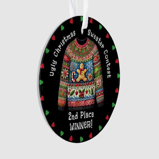 醜いクリスマスセーター2位ウィナーズプライズ オーナメント (正面)