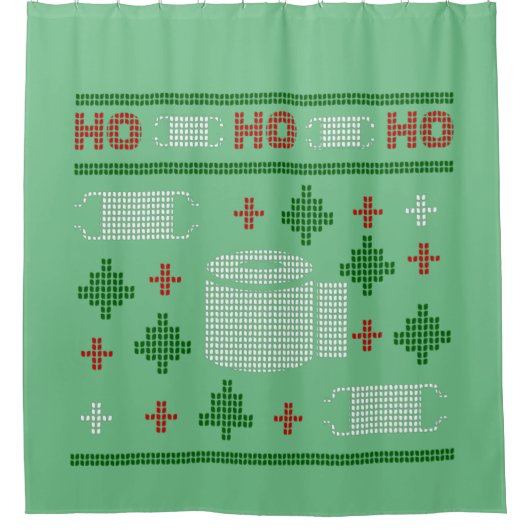 醜いクリスマスセーター2020 シャワーカーテン (正面)