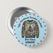 醜いクリスマスセーター3位受賞者の賞 缶バッジ (正面&裏面)