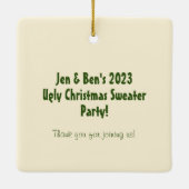 醜いクリスマスセーター セラミックオーナメント (裏面)