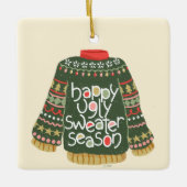 醜いクリスマスセーター セラミックオーナメント (正面)