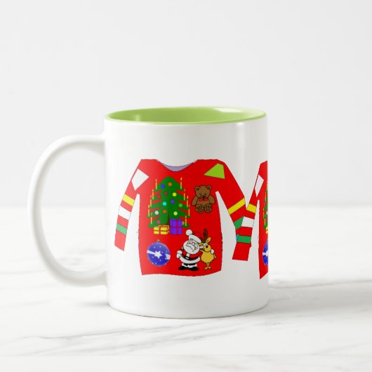 醜いクリスマスセーター ツートーンマグカップ (左)
