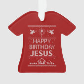 醜いクリスマスセーター – ハッピーバースデーイエズレッド オーナメント (正面)
