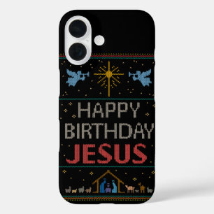 醜いクリスマスセーター – ハッピーバースデーイエズレッド iPhone 16ケース