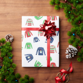 醜いクリスマスセーター ホリデー ラッピングペーパー