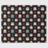 醜いクリスマスセーター | ホリーと果実のパターン ラッピングペーパー (フラット)