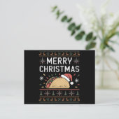 醜いクリスマスセーター ライト サンタ タコ クリスマス ポストカード (スタンド正面)