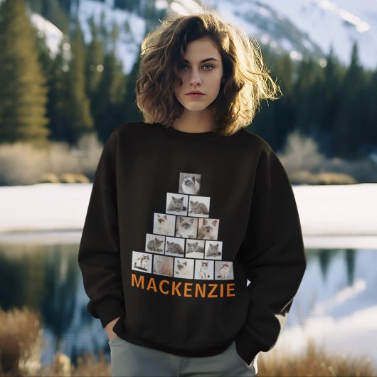 醜いクリスマスセーター。大学の写真パーソナライズされた スウェットシャツ