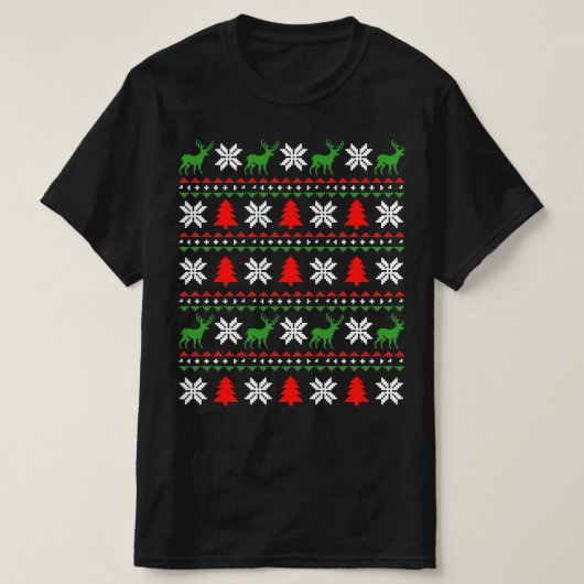 醜いクリスマスセーター Tシャツ (デザイン正面)