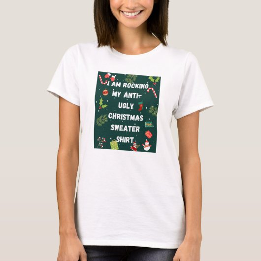 醜いクリスマスセーター Tシャツ (正面)