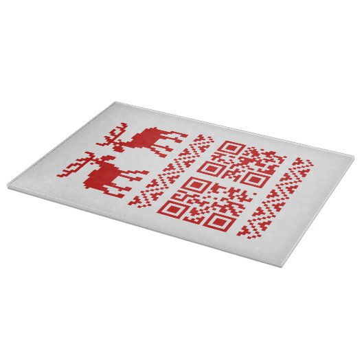 醜いクリスマスセーターQRコード新年おめでとう! カッティングボード (角)